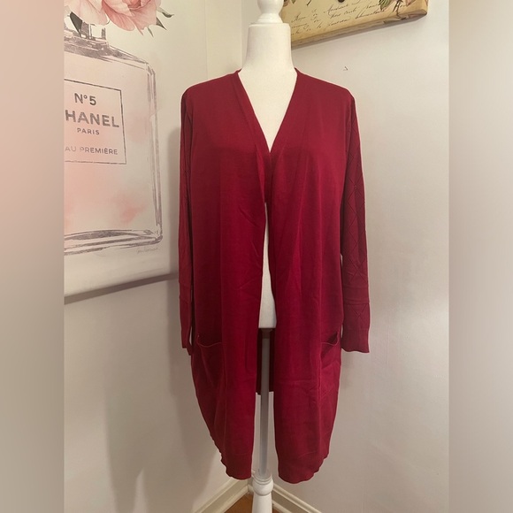 Grace Karin Long Cardigan Size 2XL Red - Picture 1 of 13
